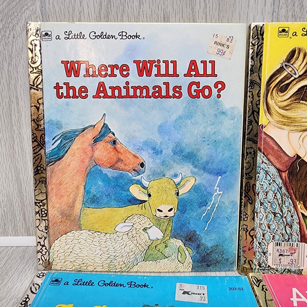 Lot Of 6 Little Golden Books Vintage: New Baby Word Book Circus In Town Animals - Picture 2 of 13